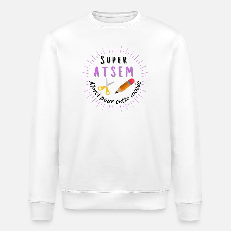 super Atsem merci pour cette année - Sweat bio ROLLER Stanley/Stella Unisexe - blanc