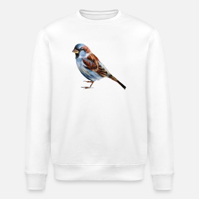 Vogel Spatz  - Stanley/Stella Unisex Bio-Sweatshirt ROLLER - Weiß