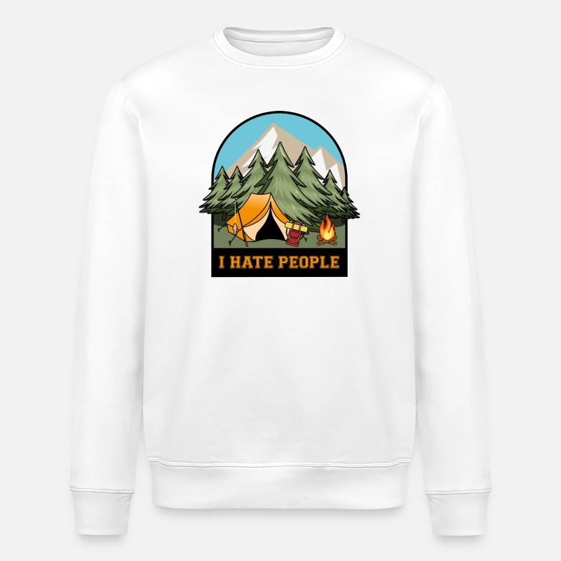 I Hate People - Stanley/Stella ROLLER Unisex Organic Sweatshirt - white