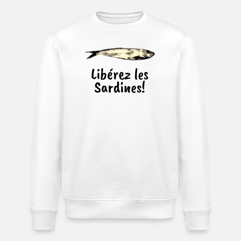Liberez les sardines - Sweat bio ROLLER Stanley/Stella Unisexe - blanc