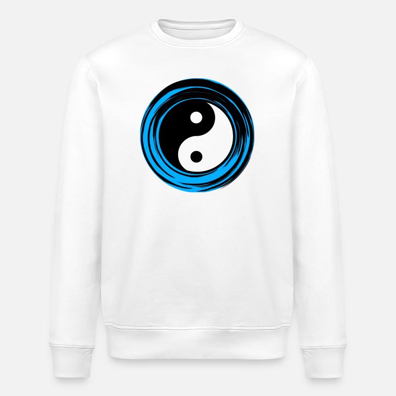 Yin-Yang Blau - Stanley/Stella Unisex Bio-Sweatshirt ROLLER - Weiß