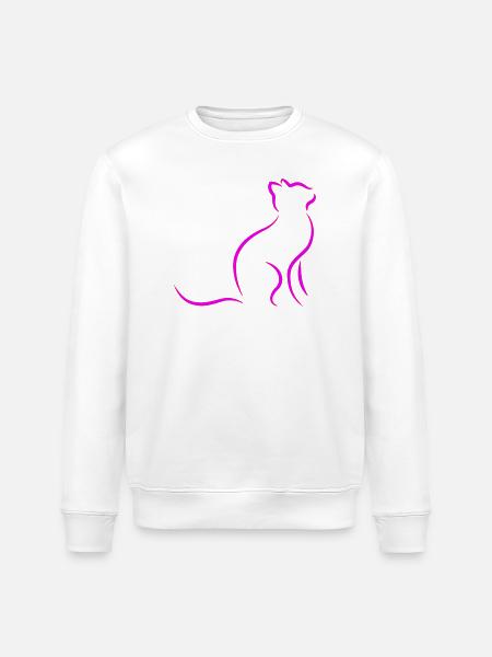 Katze - Stanley/Stella Unisex Bio-Sweatshirt ROLLER - Weiß
