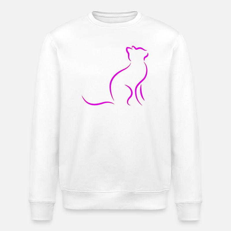 cat - Stanley/Stella ROLLER Unisex Organic Sweatshirt - white