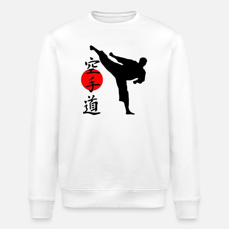 Karaté Yokogeri avec lettrage - Sweat bio ROLLER Stanley/Stella Unisexe - blanc