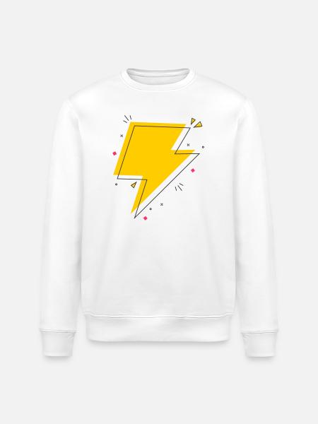Dynamic Ray in Yellow and Black - Stanley/Stella ROLLER Unisex Organic Sweatshirt - white