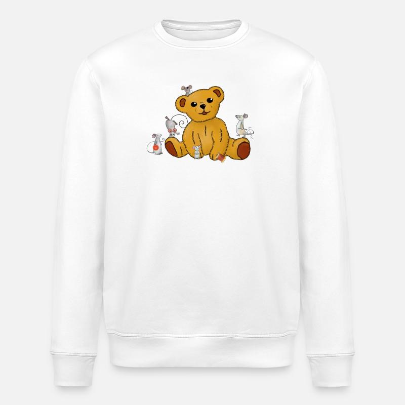 Mäuse nähen Teddy - Stanley/Stella Unisex Bio-Sweatshirt ROLLER - Weiß