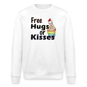 csd, free hugs, kisses, lgbt - Stanley/Stella Unisex Bio-Sweatshirt ROLLER - Weiß - Vorne - Nik (191cm)