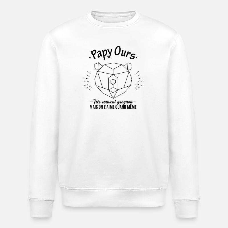 Papy ours - Sweat bio ROLLER Stanley/Stella Unisexe - blanc