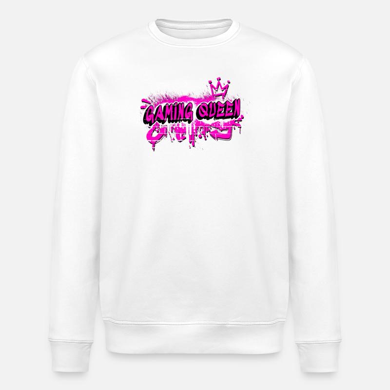 Gaming Queen Graffiti Design - Stanley/Stella ROLLER Unisex Organic Sweatshirt - white