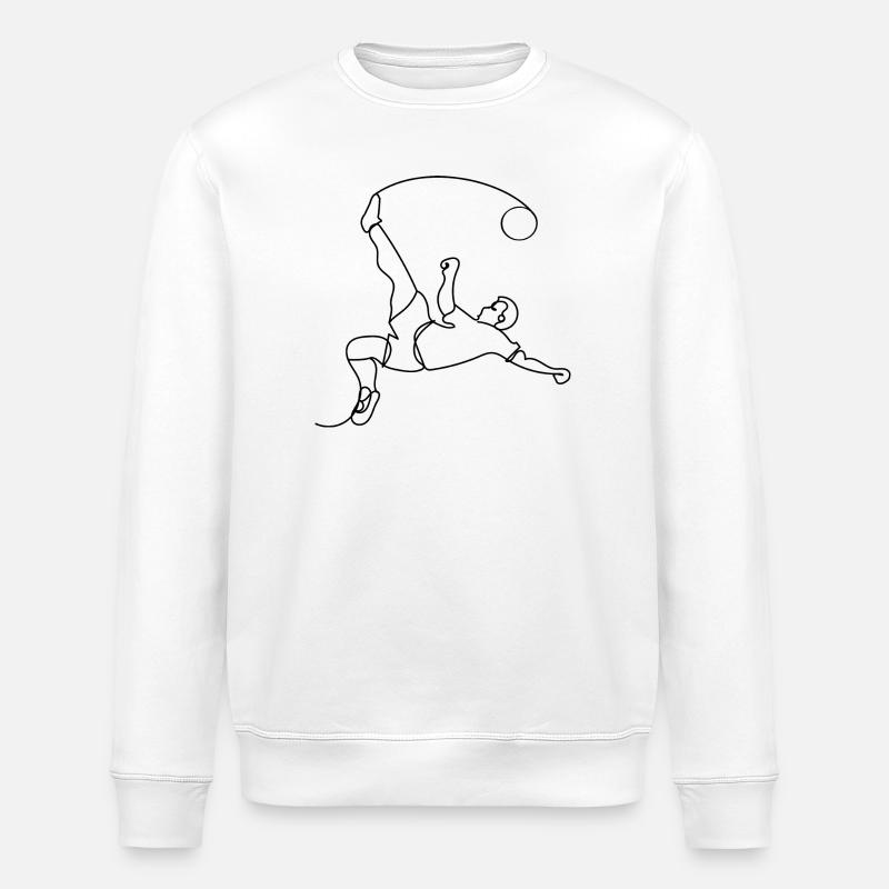 Fußball One Line Art - Stanley/Stella Unisex Bio-Sweatshirt ROLLER - Weiß