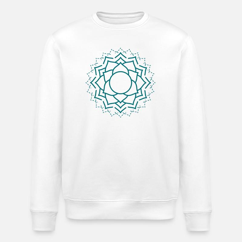 Intricate Mandala Floral Pattern - Stanley/Stella ROLLER Unisex Organic Sweatshirt - white