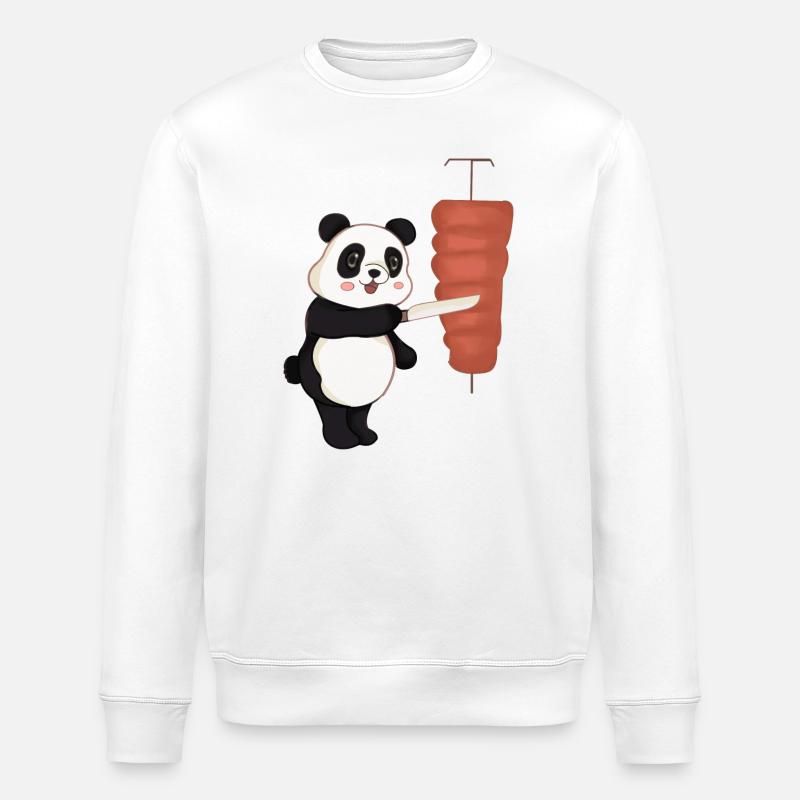 Doner Kebab Panda Kebab - Sweat bio ROLLER Stanley/Stella Unisexe - blanc