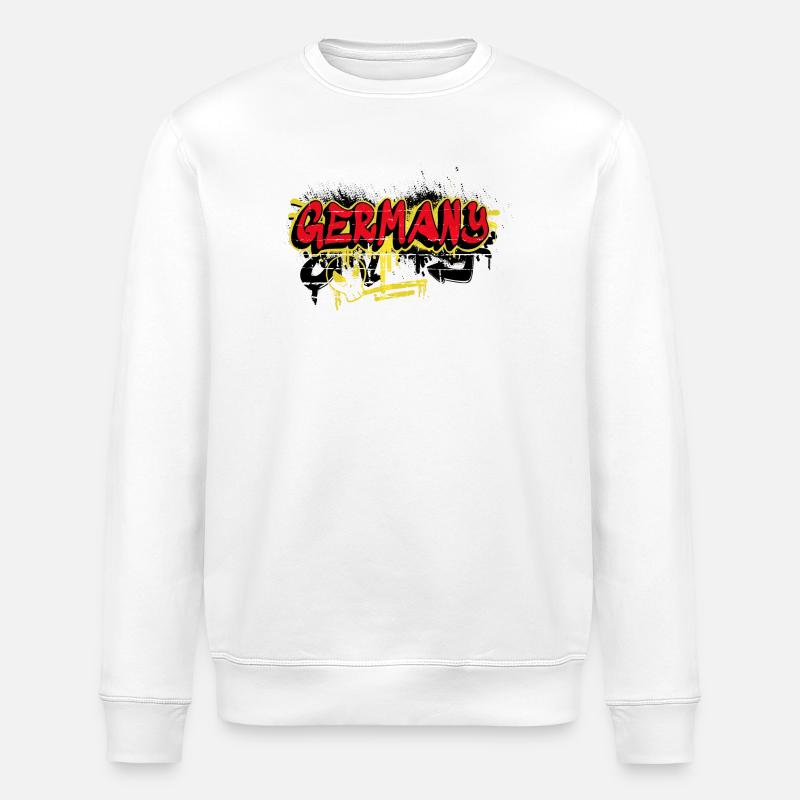 Germany Graffiti Flags Design - Stanley/Stella ROLLER Unisex Organic Sweatshirt - white