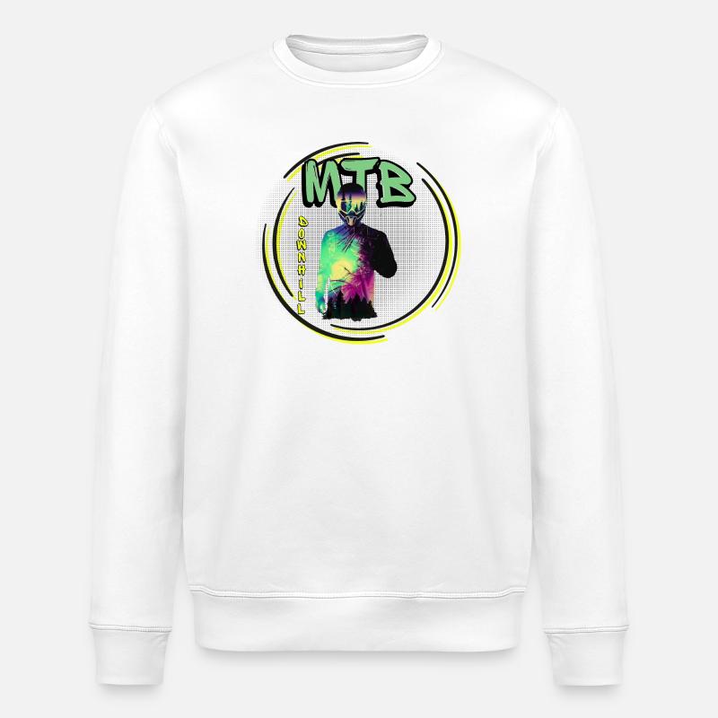 MTB Downhill mit Biker - Stanley/Stella Unisex Bio-Sweatshirt ROLLER - Weiß
