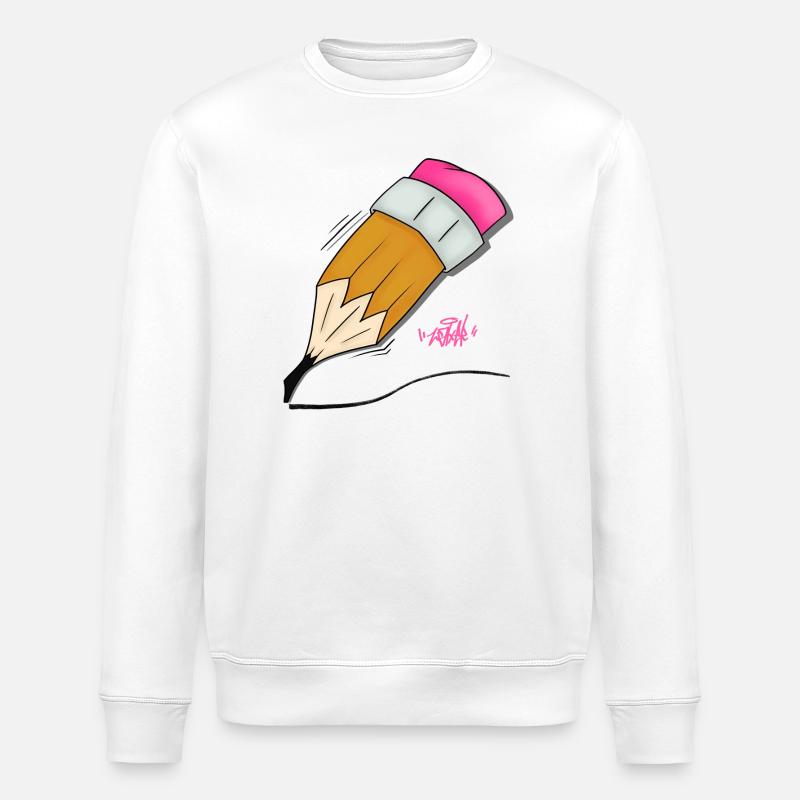 Buntstift Doodle Stil - Stanley/Stella Unisex Bio-Sweatshirt ROLLER - Weiß