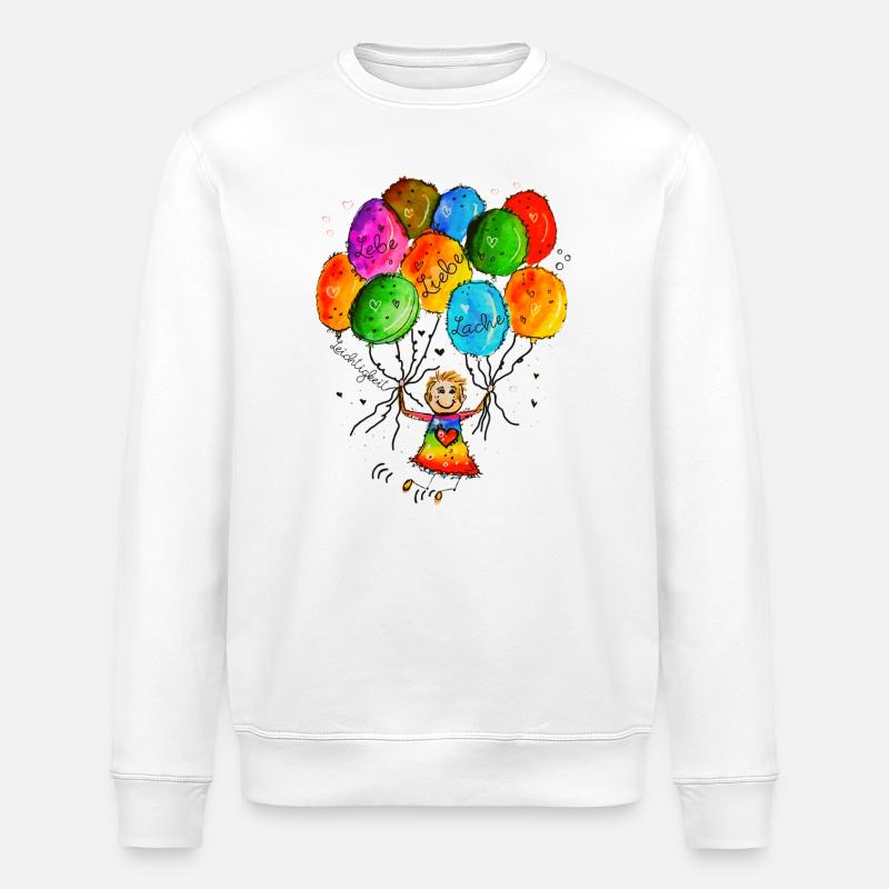 Lebe Liebe Lache Leichtigkeit - Stanley/Stella Unisex Bio-Sweatshirt ROLLER - Weiß