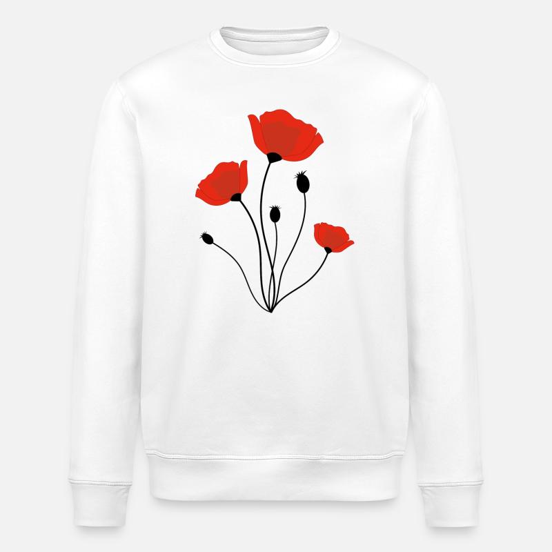 Mohnblume - Stanley/Stella Unisex Bio-Sweatshirt ROLLER - Weiß