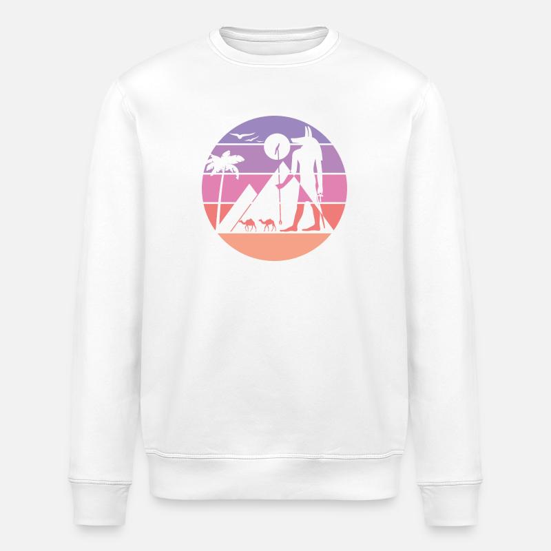 Mythische Silhouette - Anubis - Stanley/Stella Unisex Bio-Sweatshirt ROLLER - Weiß