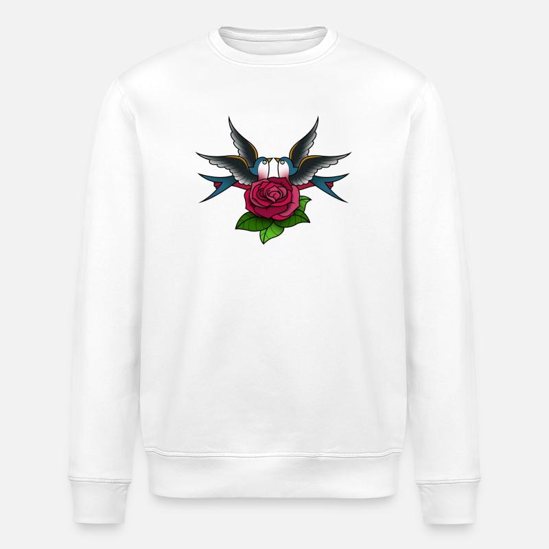 Tattoo 2 Schwalben - Stanley/Stella Unisex Bio-Sweatshirt ROLLER - Weiß