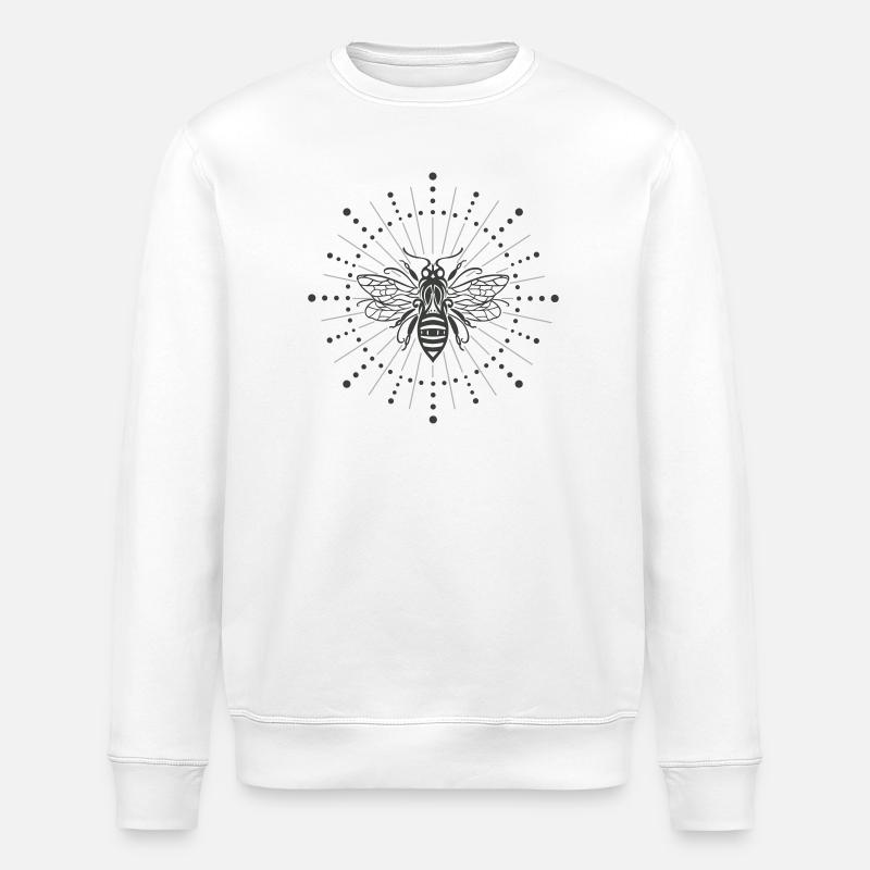 Biene Sonnenstrahlen Honigbiene - Stanley/Stella Unisex Bio-Sweatshirt ROLLER - Weiß