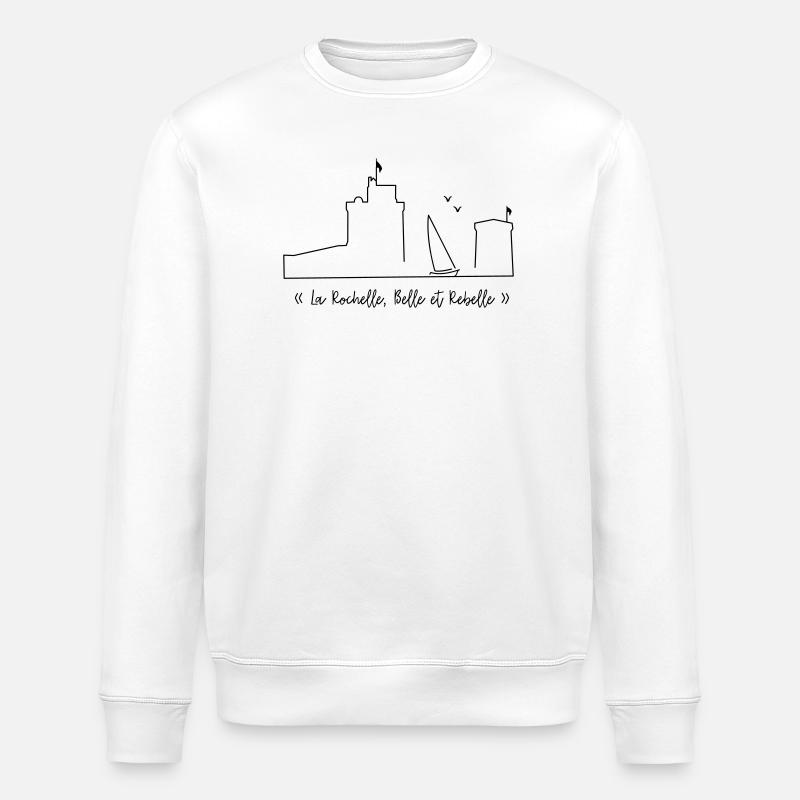 La Rochelle beige/jaune - by Nicolas Poitevin - Sweat bio ROLLER Stanley/Stella Unisexe - blanc