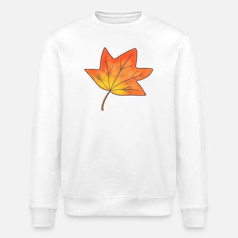 Feuille d’automne feuille d’érable - Sweat bio ROLLER Stanley/Stella Unisexe - blanc