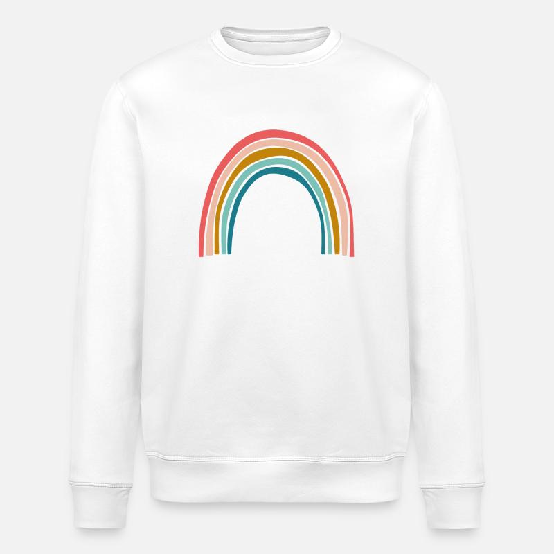 Pastel rainbow bow - Stanley/Stella ROLLER Unisex Organic Sweatshirt - white