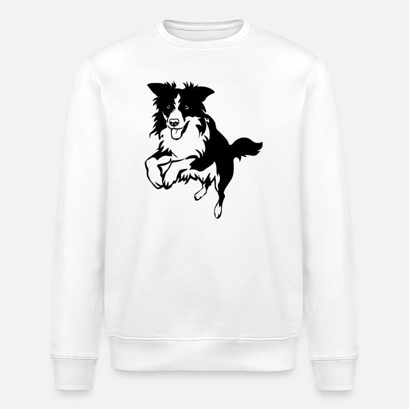 Border Collie - Stanley/Stella Unisex Bio-Sweatshirt ROLLER - Weiß