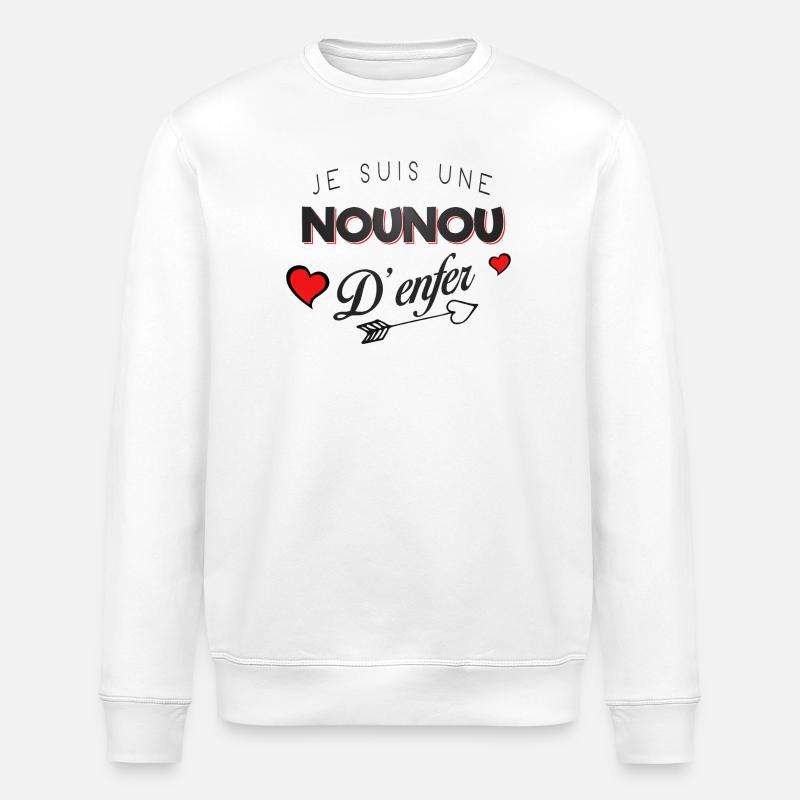 Nounou d'enfer - Sweat bio ROLLER Stanley/Stella Unisexe - blanc