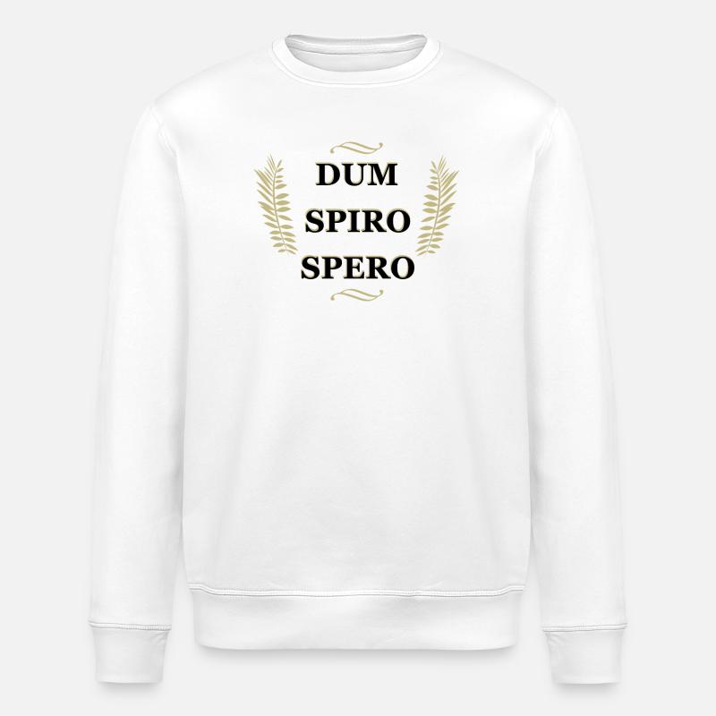 Dum Spiro Spero, lateinisches Zitat - Stanley/Stella Unisex Bio-Sweatshirt ROLLER - Weiß