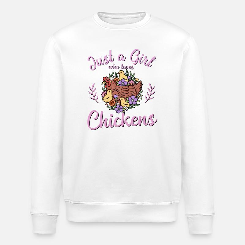 Poulets - Sweat bio ROLLER Stanley/Stella Unisexe - blanc