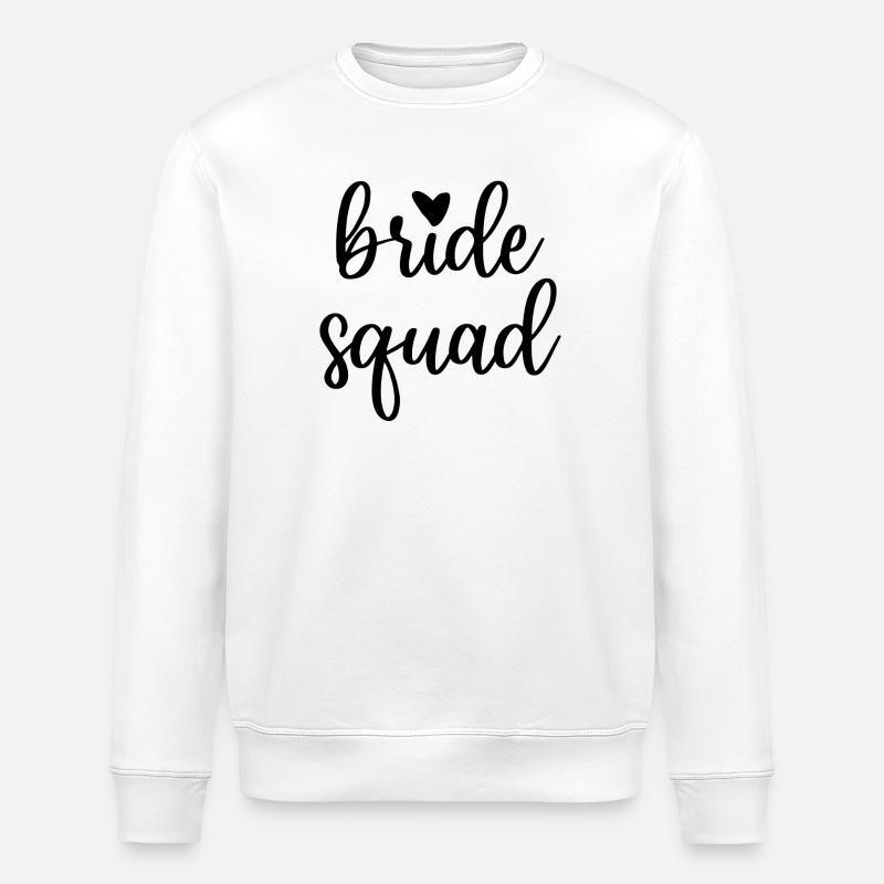 Bride Squad mit Herz JGA Junggesellin - Stanley/Stella Unisex Bio-Sweatshirt ROLLER - Weiß