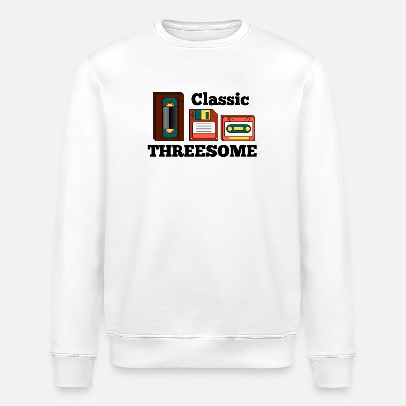 Retro Old School Analog - Stanley/Stella ROLLER Unisex Organic Sweatshirt - white