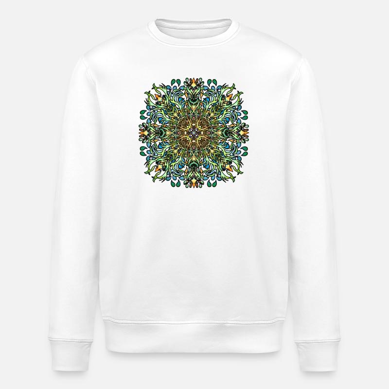 Mandala | Bunt | Leben | Geschenkidee - Stanley/Stella Unisex Bio-Sweatshirt ROLLER - Weiß