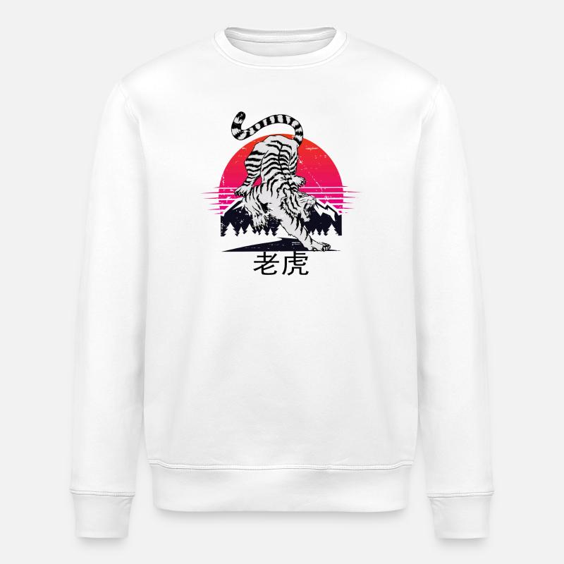 Chinesischer Weißer Tiger - Stanley/Stella Unisex Bio-Sweatshirt ROLLER - Weiß