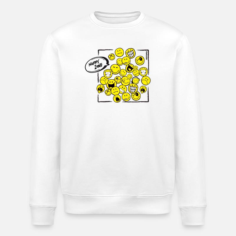 Smiley-World© Happy Zone - Stanley/Stella Unisex Bio-Sweatshirt ROLLER - Weiß