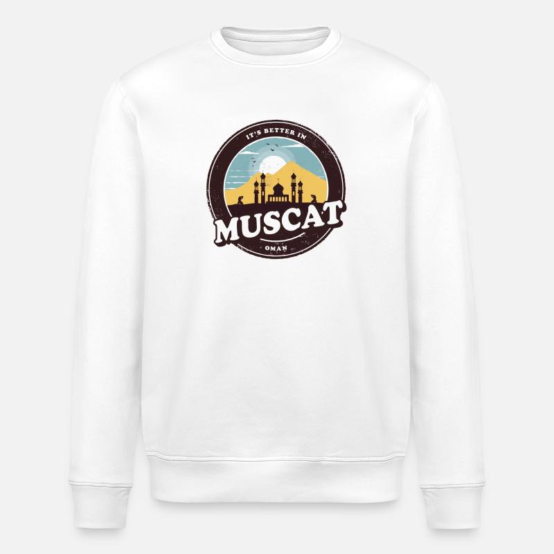 Maskat Oman Moschee Design - Stanley/Stella Unisex Bio-Sweatshirt ROLLER - Weiß