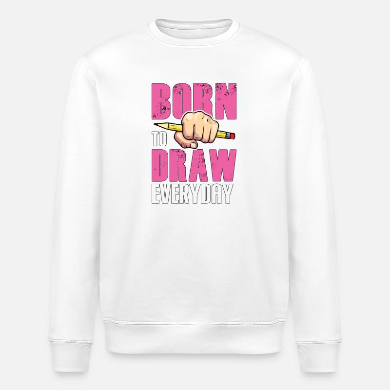 Born to Draw - Stanley/Stella Unisex Bio-Sweatshirt ROLLER - Weiß