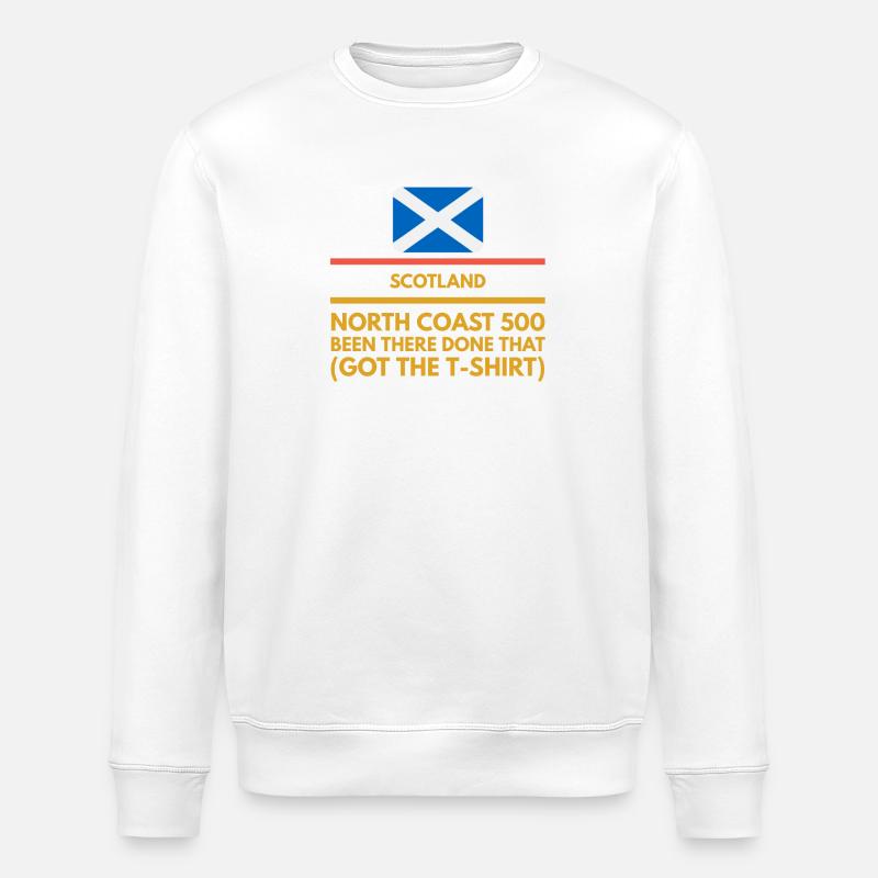 North Coast 500 Écosse - Sweat bio ROLLER Stanley/Stella Unisexe - blanc
