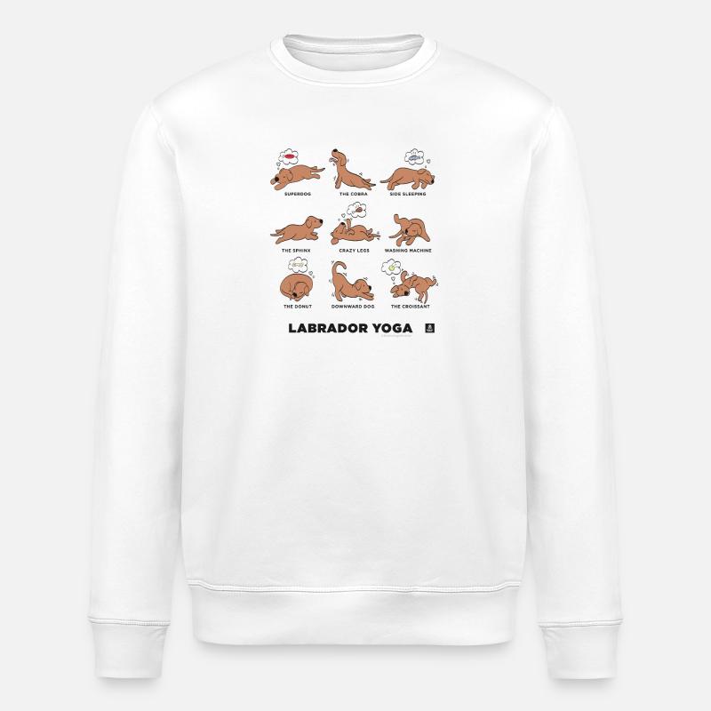 BRAUNES LABRADOR YOGA - Stanley/Stella Unisex Bio-Sweatshirt ROLLER - Weiß