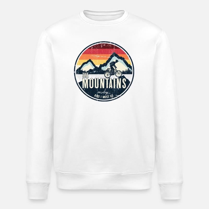 Mountains Are Calling Ride - Stanley/Stella ROLLER Unisex Organic Sweatshirt - white