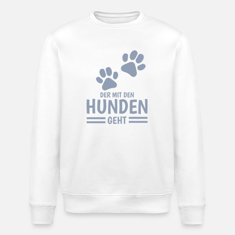 Hund und Herrchen Sprüche - Stanley/Stella Unisex Bio-Sweatshirt ROLLER - Weiß