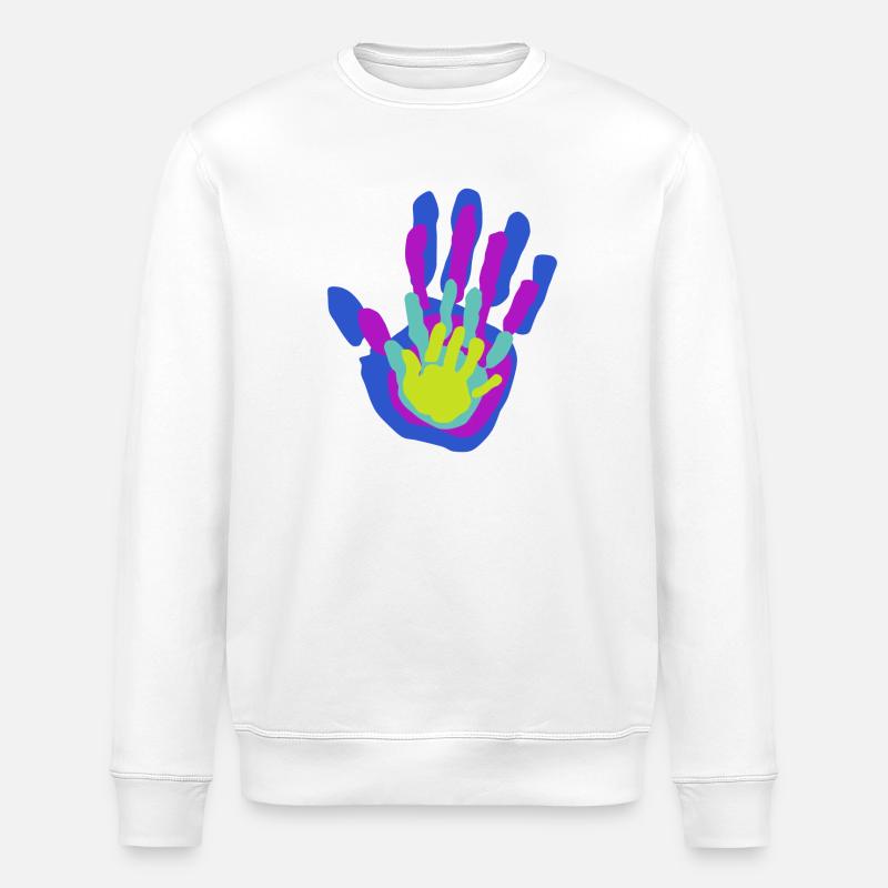 Papa, Mama und Wir Handflächen - Stanley/Stella Unisex Bio-Sweatshirt ROLLER - Weiß