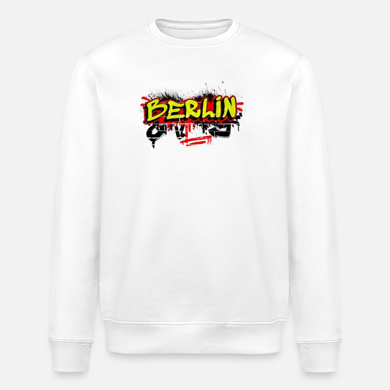 Berlin graffiti design - Stanley/Stella ROLLER Unisex Organic Sweatshirt - white