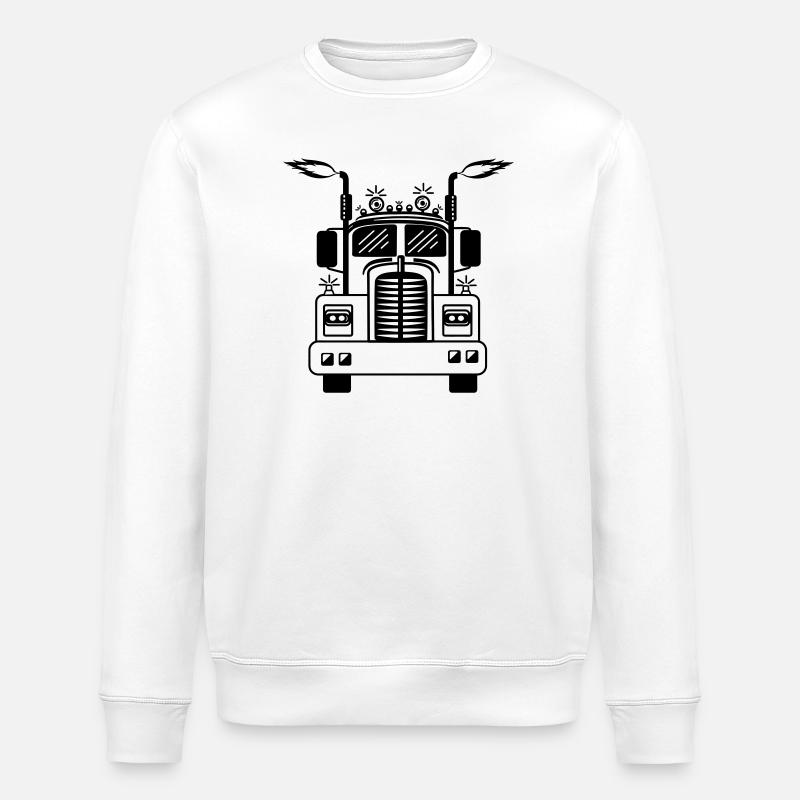 LKW LKW mit Feuer - Stanley/Stella Unisex Bio-Sweatshirt ROLLER - Weiß