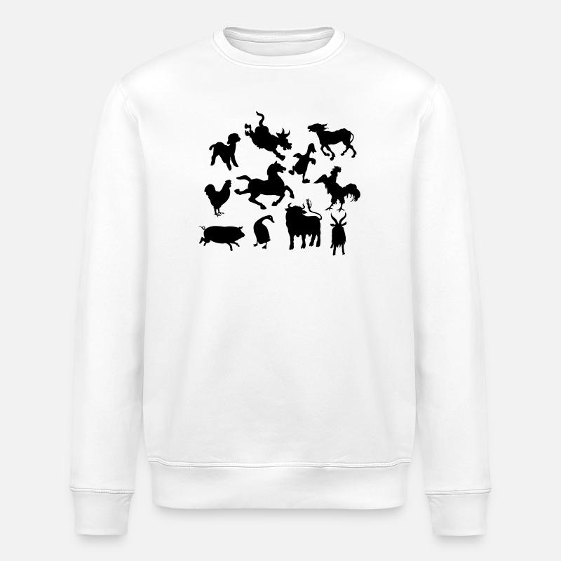 Animaux de ferme - Sweat bio ROLLER Stanley/Stella Unisexe - blanc