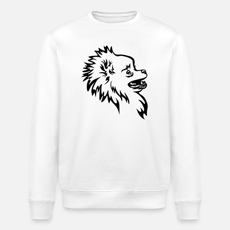 Zwergspitz Kopf - Stanley/Stella Unisex Bio-Sweatshirt ROLLER - Weiß