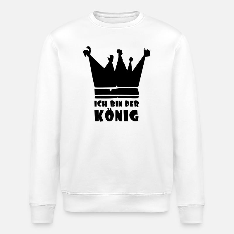 ich bin der König - Stanley/Stella Unisex Bio-Sweatshirt ROLLER - Weiß