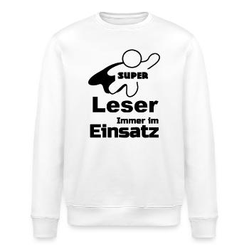 Super Leser Geschenk - Stanley/Stella Unisex Bio-Sweatshirt ROLLER - Weiß - Vorne - Nik (191cm)