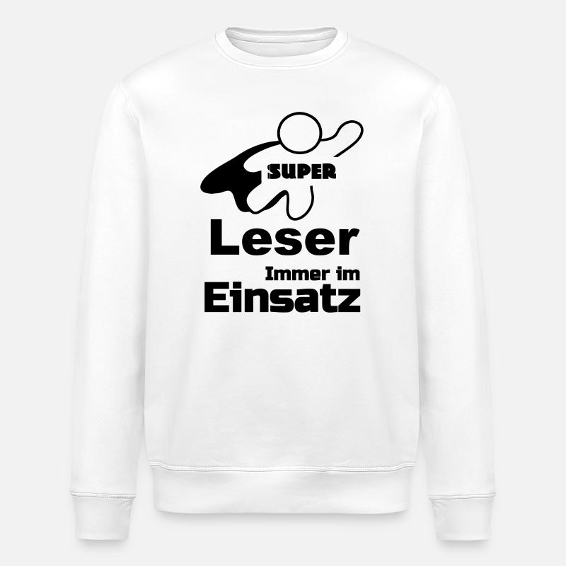 Super Leser Geschenk - Stanley/Stella Unisex Bio-Sweatshirt ROLLER - Weiß